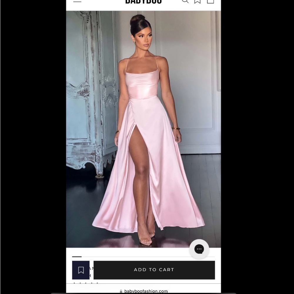 Women's Pink Satin Dress
